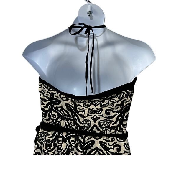 FRENCH CONNECTION WMNS 8 CRISTYN BIRDIE LINEN BLEND HALTER MINI DRESS BLACK NEW - Picture 8 of 13